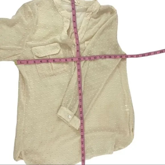 Stitch Fix Ellison Swiss Dot top ivory blouse -M - Picture 10 of 17
